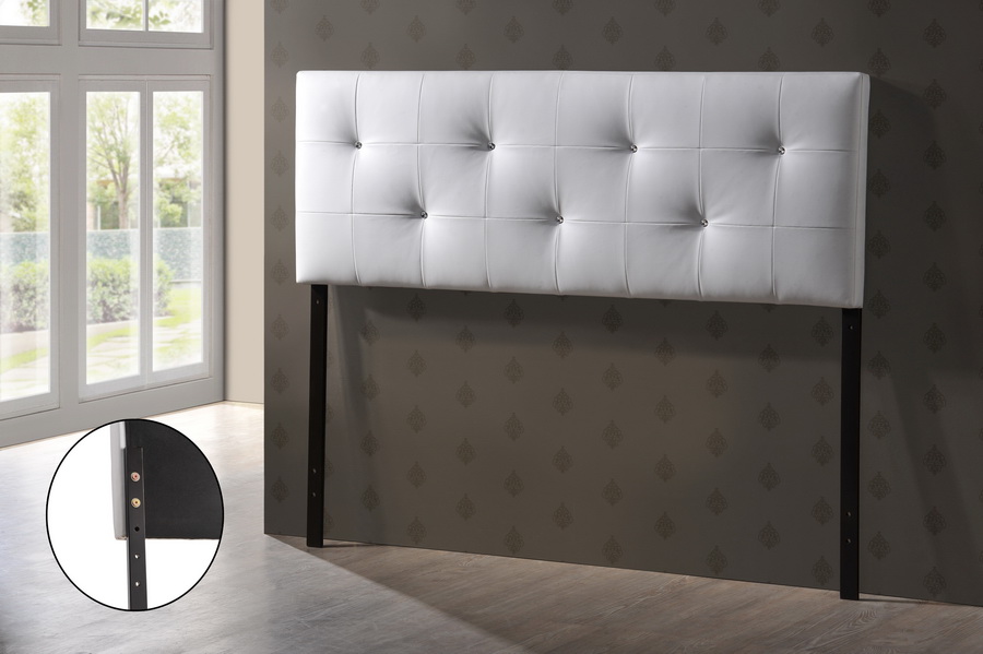 Baxton Studio Kirchem Upholstered White Queenl Sized Headboard