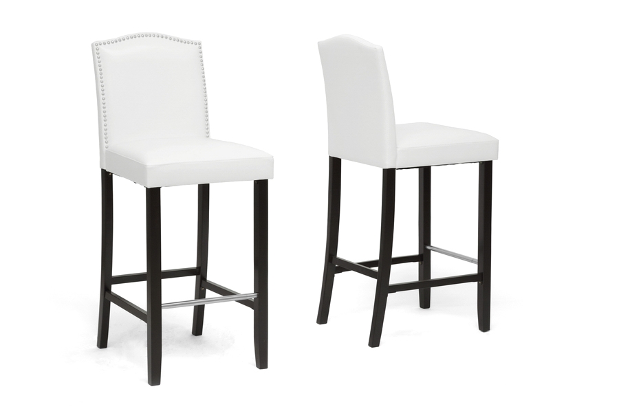 white studded bar stools