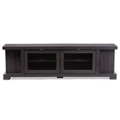 Baxton Studio Viveka 70-Inch Dark Brown Wood TV Cabinet with 2 Glass Doors and 2 Doors