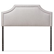 Baxton Studio Avignon Modern and Contemporary Greyish Beige Fabric Upholstered King Size Headboard