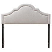 Baxton Studio Rita Modern and Contemporary Greyish Beige Fabric Upholstered King Size Headboard