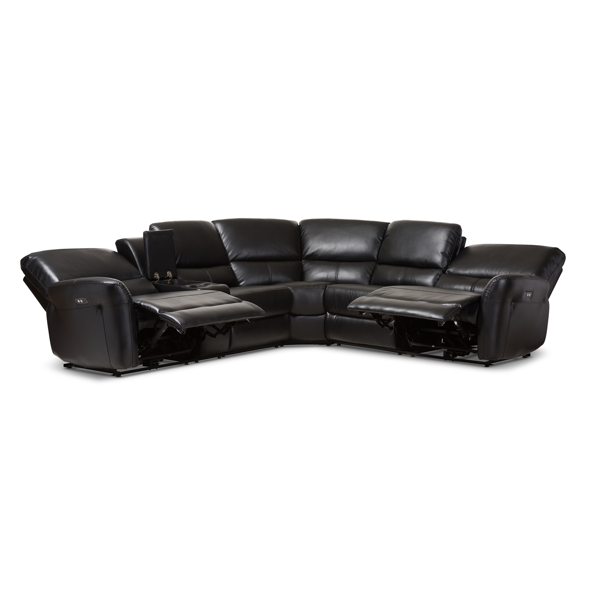 Amaris Modern Bonded Leather 5pc Power Reclining Sectional ...