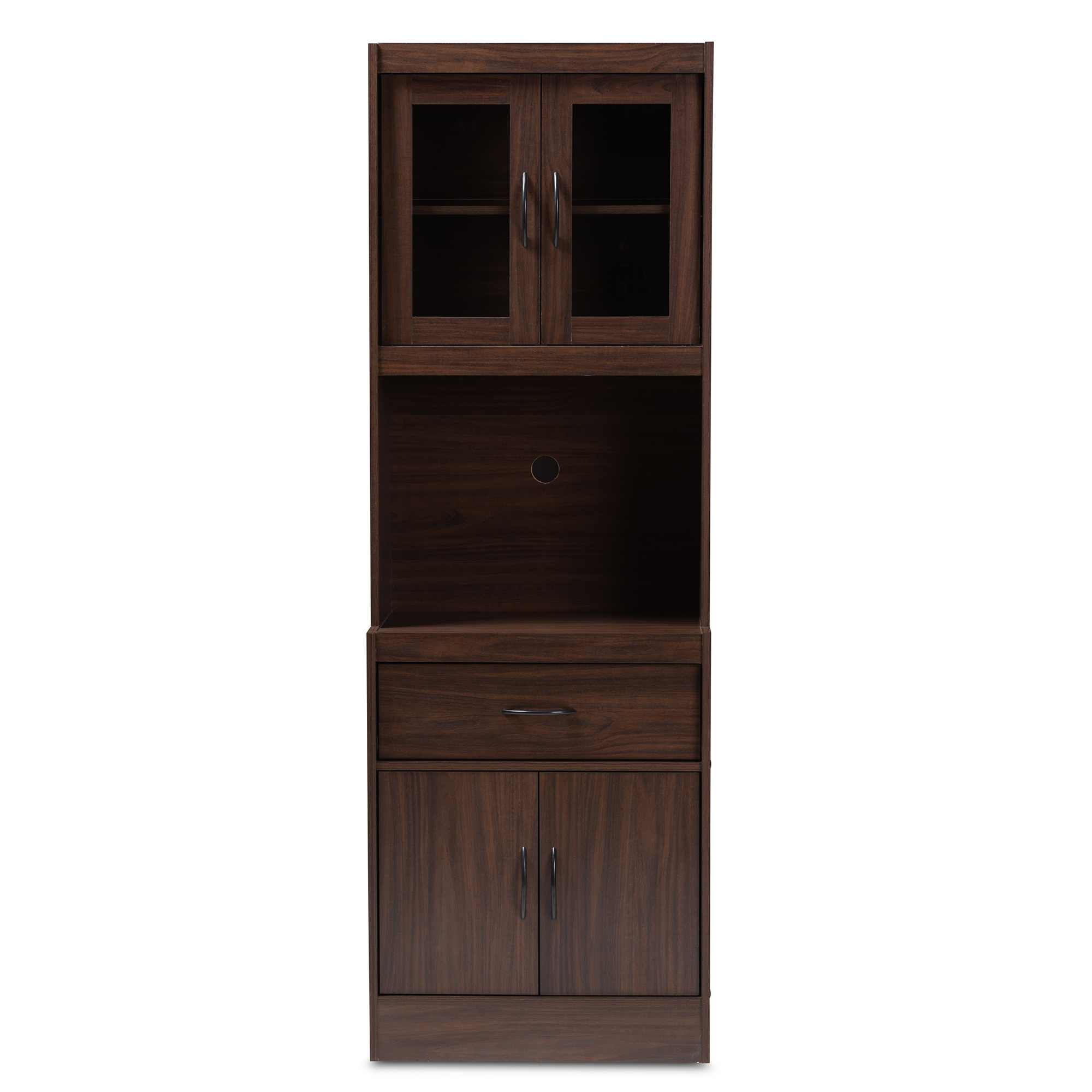 Laurana Modern Wood Glass Doors 70" Tall Kitchen Hutch ...