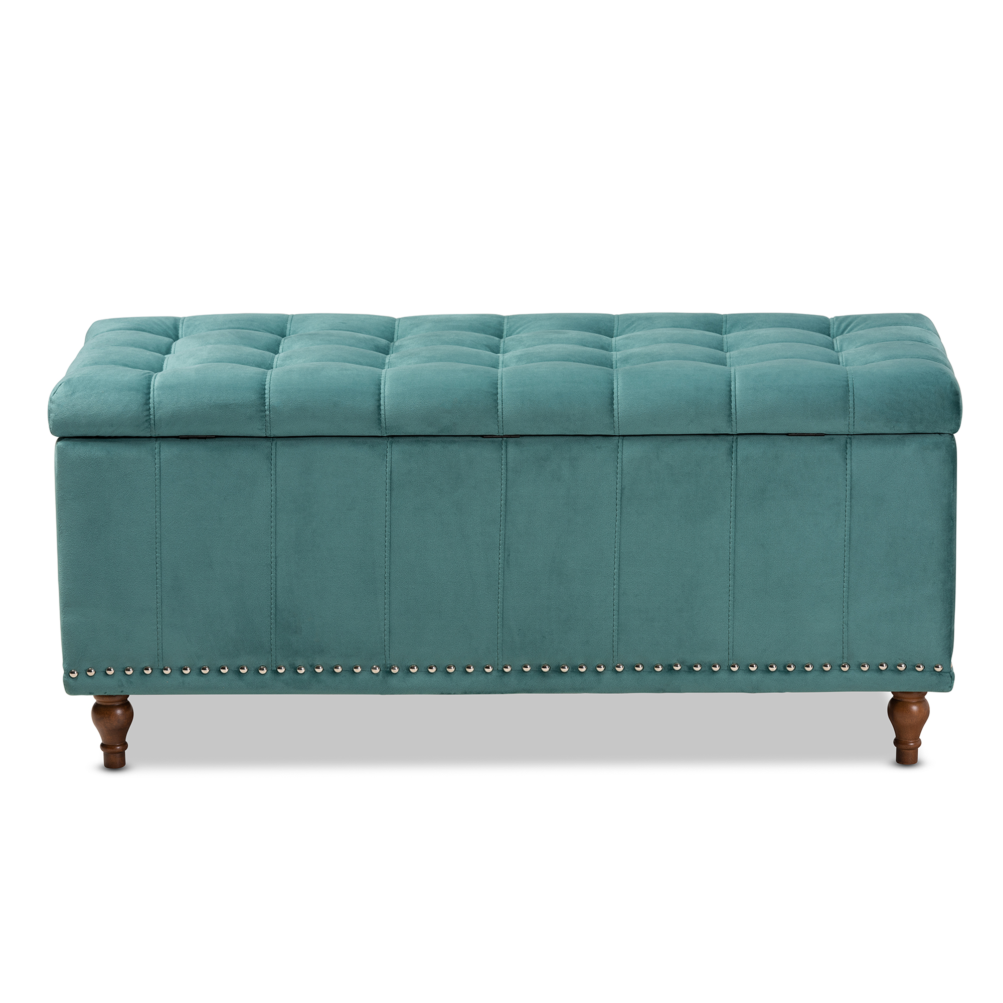 Kaylee Modern Teal Blue Velvet Upholstered Button-Tufted ...