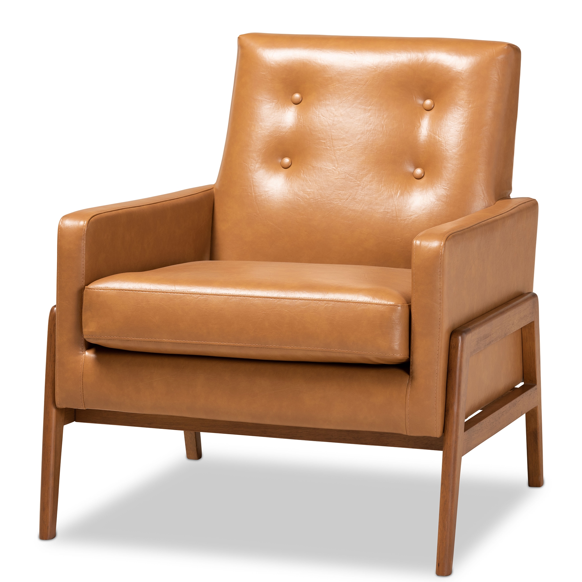 baxton studio marquis tan microfiber club chair