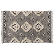 Baxton Studio Avia Modern and Contemporary Black and Ivory Handwoven Wool Area Rug