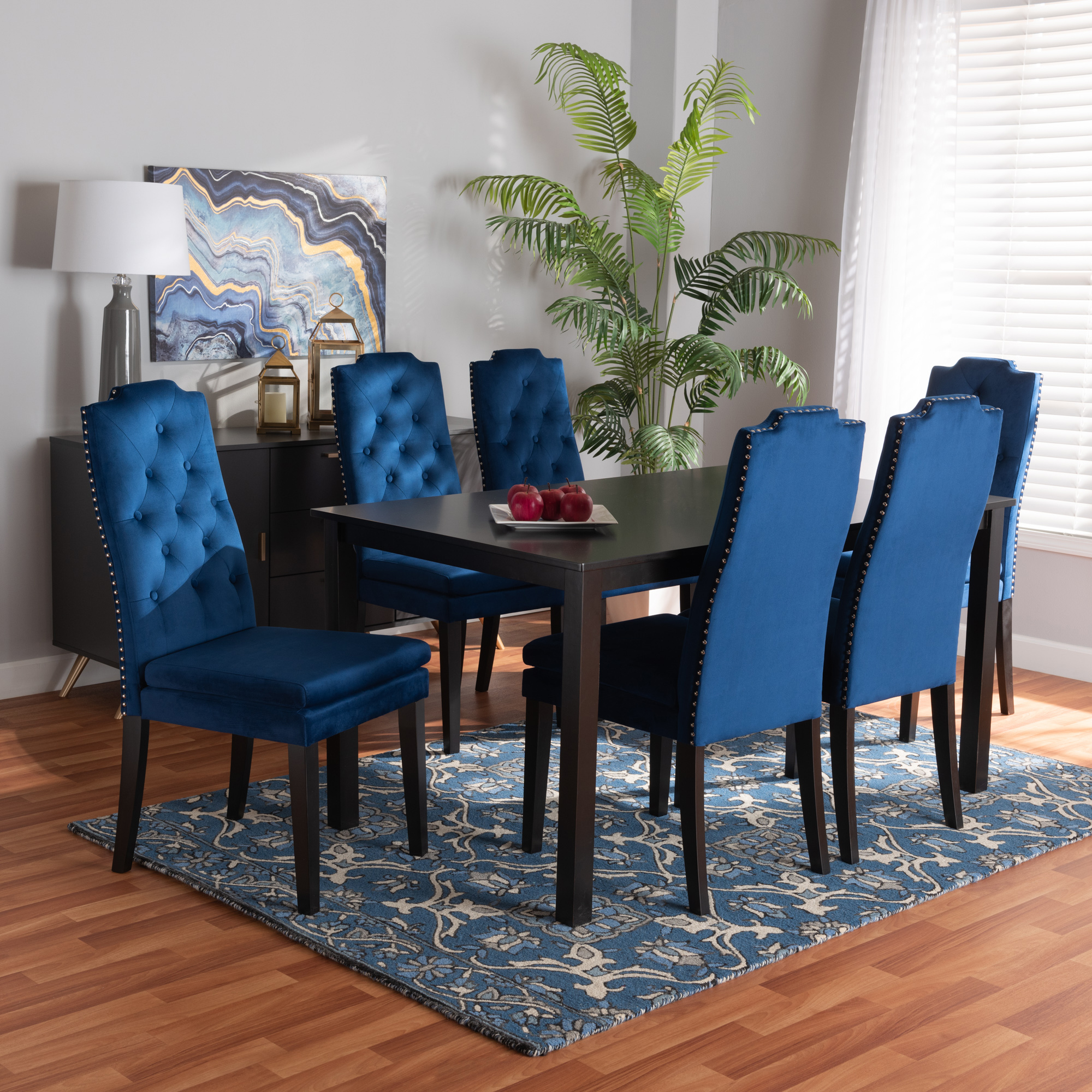 dark blue dining set