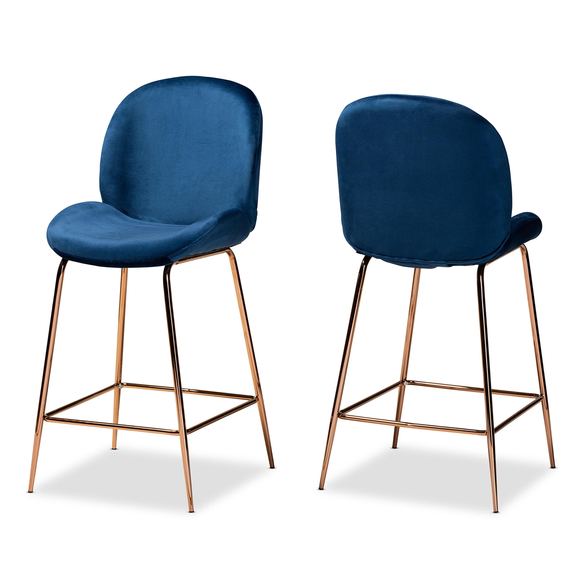 navy and rose gold bar stools