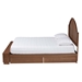 Baxton Studio Darcila Mid-Century Walnut Brown Wood and Rattan King Size Storage Bed - MG9776-1/6001-1S-King