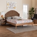 Baxton Studio Ridgely Mid-Century Walnut Brown Wood and Rattan Queen Size Platform Bed - MG9776-1/9704-Queen