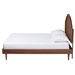 Baxton Studio Mendel Mid-Century Walnut Brown Wood and Rattan King Size Platform Bed - MG9776-1/97151-King