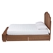 Baxton Studio Latrell Mid-Century Walnut Brown Wood and Rattan King Size Storage Bed - MG9773-1/6001-1S-King