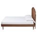 Baxton Studio Camden Mid-Century Walnut Brown Wood and Rattan Queen Size Platform Bed - MG9773-1/97151-Queen