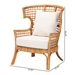 bali & pari Regina Bohemian Light Honey Rattan Arm Chair - REGINA-Light Honey Rattan/Wicker Weave-CC