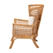 bali & pari Regina Bohemian Light Honey Rattan Arm Chair - REGINA-Light Honey Rattan/Wicker Weave-CC