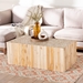 bali & pari Grayson Bohemian Natural Teak Wood Coffee Table with Unique Repurposed Wood Logs - Grayson-Wooden-CT