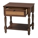 Baxton Studio Roden Transitional Dark Brown Nightstand with Rattan - Roden-Brown-Nightstand