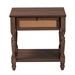 Baxton Studio Roden Transitional Dark Brown Nightstand with Rattan - Roden-Brown-Nightstand