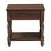 Baxton Studio Roden Transitional Dark Brown Nightstand with Rattan - Roden-Brown-Nightstand