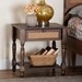 Baxton Studio Roden Transitional Dark Brown Nightstand with Rattan - Roden-Brown-Nightstand