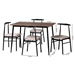 Baxton Studio Arnold Modern Industrial Beige Fabric and Metal 5-Piece Dining Set - Abigil-5PC-Dining Set