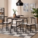 Baxton Studio Arnold Modern Industrial Beige Fabric and Metal 5-Piece Dining Set - Abigil-5PC-Dining Set