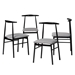 Baxton Studio Arnold Modern Industrial Grey Fabric and Metal 4-Piece Dining Chair Set