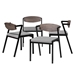 Baxton Studio Revelin Industrial Grey Fabric and Metal 4-Piece Dining Chair Set