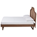 Baxton Studio Francine Mid-Century Modern Ash Walnut Woven Rattan Queen Size Bed - MG9774/97043-Queen