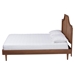 Baxton Studio Macaria Mid-Century Modern Ash Walnut Woven Rattan King Size Bed - MG9774/97151-King