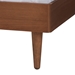 Baxton Studio Macaria Mid-Century Modern Ash Walnut Woven Rattan King Size Bed - MG9774/97151-King