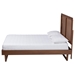 Baxton Studio Rondell Mid-Century Modern Ash Walnut Woven Rattan King Size Bed - MG9778/97043-King