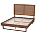 Baxton Studio Rondell Mid-Century Modern Ash Walnut Woven Rattan King Size Bed - MG9778/97043-King