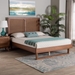 Baxton Studio Rondell Mid-Century Modern Ash Walnut Woven Rattan King Size Bed - MG9778/97043-King