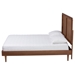 Baxton Studio Boris Mid-Century Modern Ash Walnut Woven Rattan King Size Bed - MG9778/97151-King