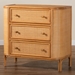 bali & pari Radenza Bohemian Light Honey Rattan 3-Drawer Storage Cabinet - RADENZA-Light Honey Rattan-Cabinet