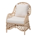 bali & pari Florence Bohemian Ivory Braided Rattan Arm Chair