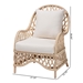 bali & pari Florence Bohemian Ivory Braided Rattan Arm Chair - Regal 1-Ivory Rattan-CC