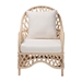 bali & pari Florence Bohemian Ivory Braided Rattan Arm Chair - Regal 1-Ivory Rattan-CC