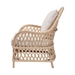 bali & pari Florence Bohemian Ivory Braided Rattan Arm Chair - Regal 1-Ivory Rattan-CC