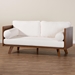 Baxton Studio Uriel Mid-Century Modern Cream Boucle Fabric Sofa - Uriel-3S-Vanilla/Walnut-SF