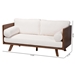 Baxton Studio Uriel Mid-Century Modern Cream Boucle Fabric Sofa - Uriel-3S-Vanilla/Walnut-SF