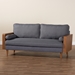 Baxton Studio Harleson Mid-Century Modern Grey Fabric and Walnut Brown Wood Sofa - Harleson-3S-Grey/Walnut-SF