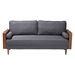 Baxton Studio Harleson Mid-Century Modern Grey Fabric and Walnut Brown Wood Sofa - Harleson-3S-Grey/Walnut-SF