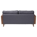 Baxton Studio Harleson Mid-Century Modern Grey Fabric and Walnut Brown Wood Sofa - Harleson-3S-Grey/Walnut-SF