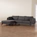 Baxton Studio Cantu Modern Gravel Twill Fabric Left Facing Sectional Sofa - Leni-Black-LFC