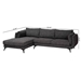 Baxton Studio Cantu Modern Gravel Twill Fabric Left Facing Sectional Sofa - Leni-Black-LFC