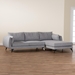 Baxton Studio Leni Modern Grey Twill Fabric Right Facing Sectional Sofa - Leni-Grey-RFC