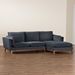 Baxton Studio Linanas Modern Dark Grey Fabric Right Facing Sectional Sofa - Linanas-Dark Grey/Hazelnut-RFC