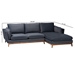 Baxton Studio Linanas Modern Dark Grey Fabric Right Facing Sectional Sofa - Linanas-Dark Grey/Hazelnut-RFC